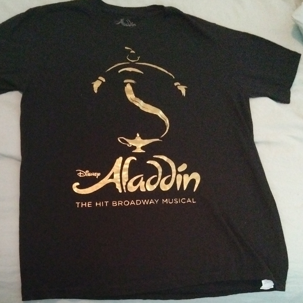 Disney Aladdin Black T-Shirt with Gold Logo